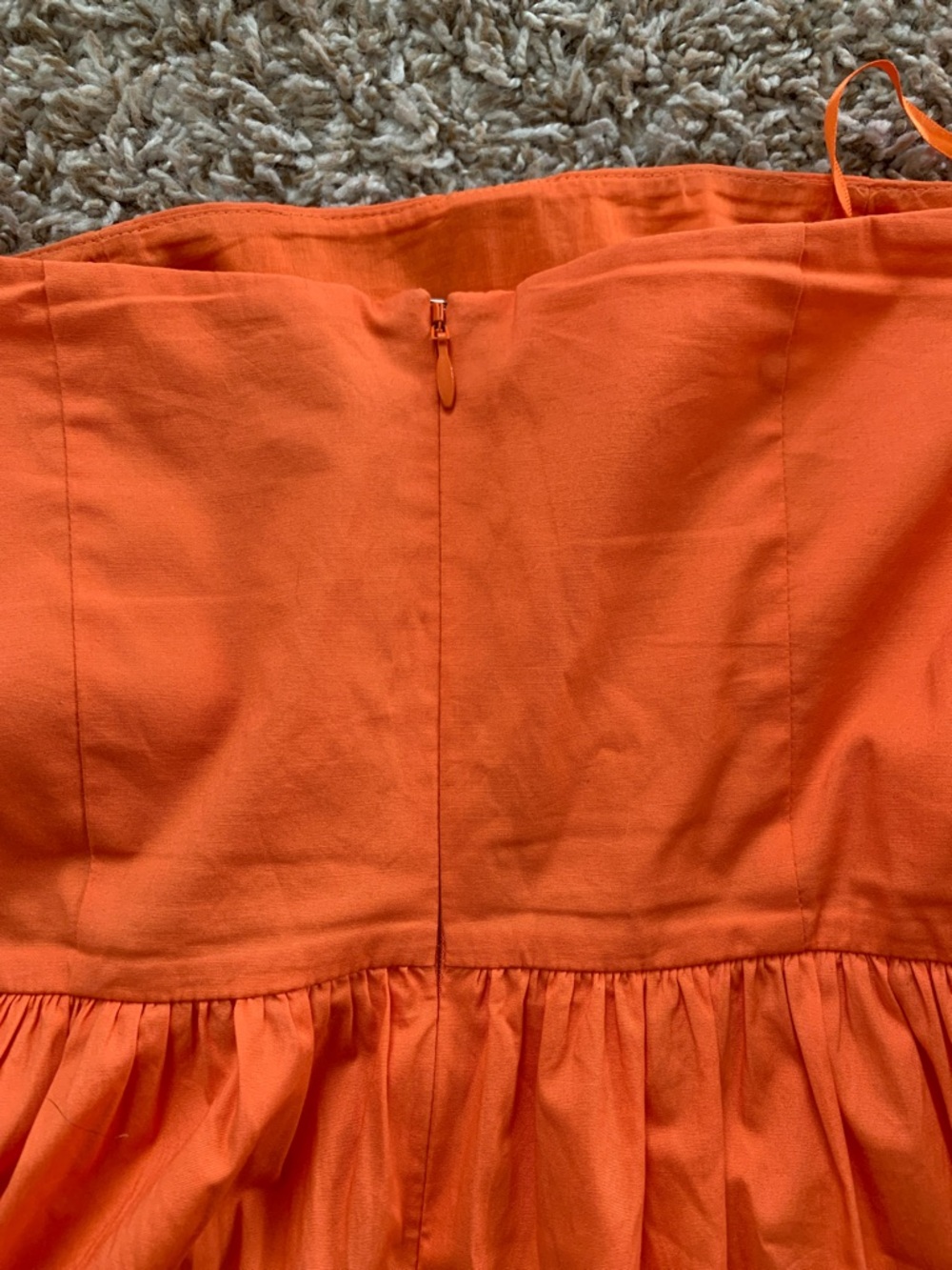 STAUD Women’s Elio Off-Shoulder Orange Button Babydoll Ruffle Mini Sun Dress 4 - Picture 13 of 14